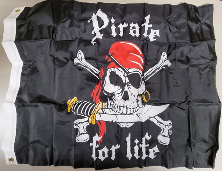 Flagga Pirate for life 57 x 92 cm
