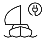 Symbol båt och el